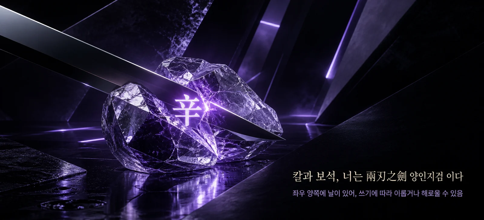 보석과 칼날로 표현한 성격의 두 모습